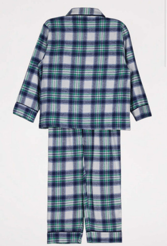 Pijama Camisera Niños Algodon Cuadros