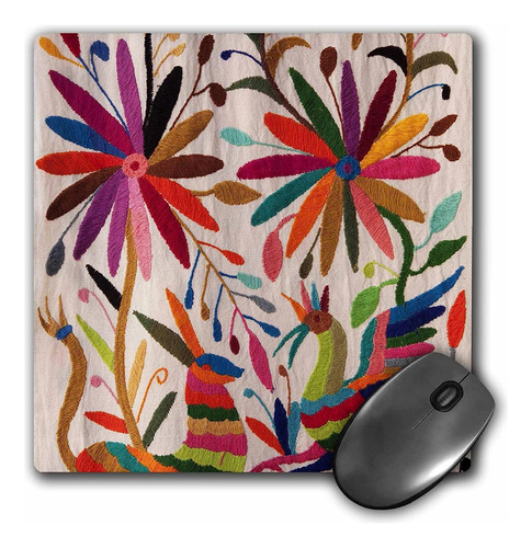 Mouse Pad Diseno Textil Flores Animales 8 X 8 Pulgadas