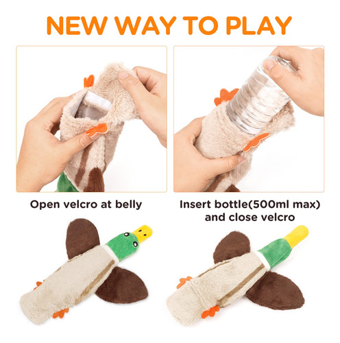 Botella De Agua Dog Squeaky Toys Fireor, Arrugada, Sin Relle