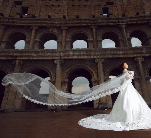 Velo Catedral De Novia Velos Novias Velo Blanco/marfil 5 Mt