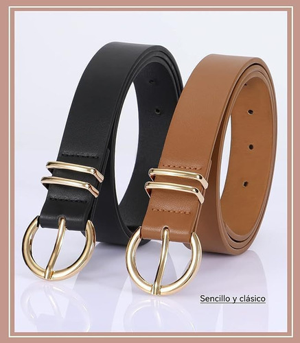 2 Pcs Cinturón De La Mujer Para Jeans Vestido,moda Hebilla