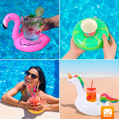 Portavaso Inflable Flotador Soporte Bebidas Alberca Sandia