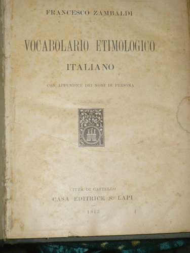 Vocabulario Etimologico Italiano