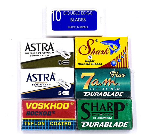 Double Edge Safety Razor Blade Variety Sampler Pack, 100 Bla