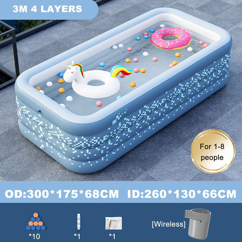 Piscina Familiar Inflable Con Bomba Automática Fácil Instala