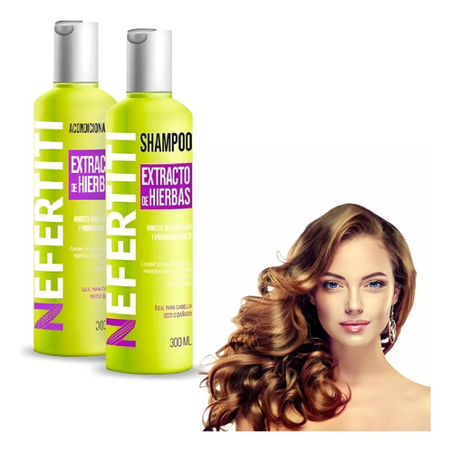 Nefertiti Shampoo Y Acondicionador 300ml Extracto Hierbas