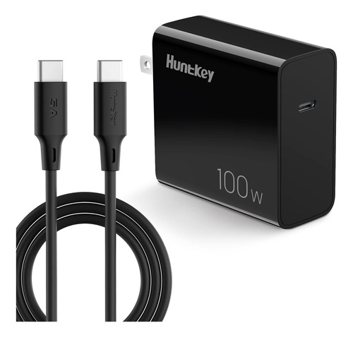 Huntkey Cargador Usb C De 100 W, Cargador Rpido De Pared Gan