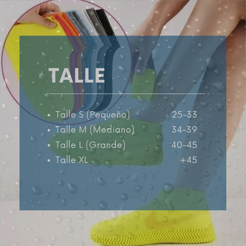 Cubre Zapato Silicona Impermeable Lluvia Amarillo Amarillo M