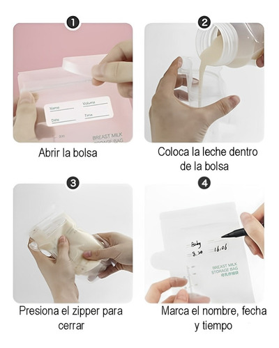 Bolsas Para Almacenar Leche Materna Kit De 30 Pzas