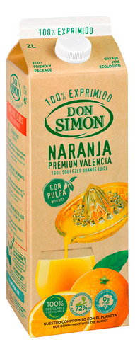 Jugo Don Simón 100% Exprimido Naranja 2000cc