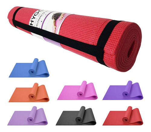 Mat Yoga Colchoneta Pilates Antideslizante Pvc 8mm + Correa