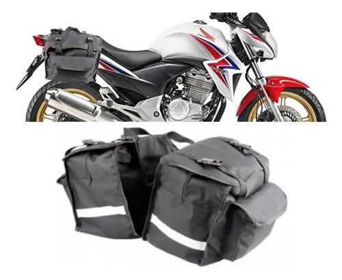 Alforge Bau Bolsa Traseira Universal 40l Motos Black Luxo