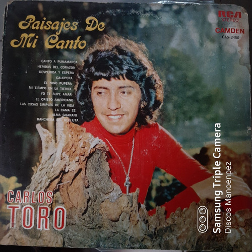 Vinilo Carlos Toro Paisajes De Mi Canto F4