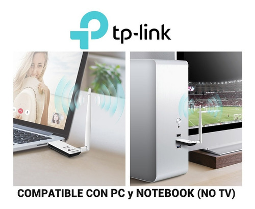 Imagen 3 de 8 de Receptor Wifi Tp-link Tl-wn722n Antena 150 Mbps Internet Pc