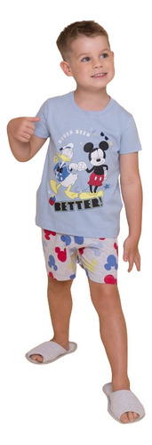 Pijama Bebê Menino Mickey Mouse Evanilda 0012 - Tam 1 2 3