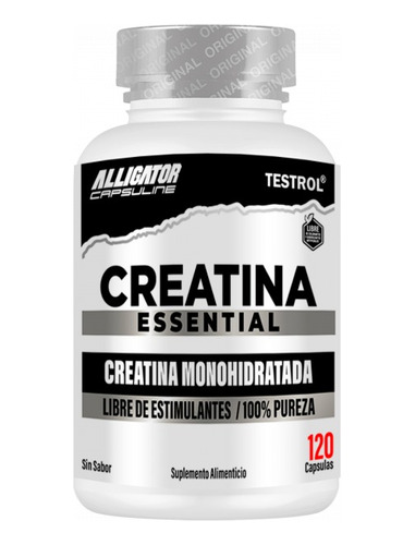 Creatina Monohidrato Testrol Essential 120 Cápsulas