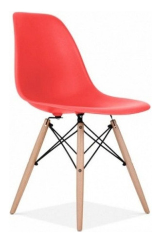 Silla Eames De Comedor Eiffel Moderno Diseño Base Madera