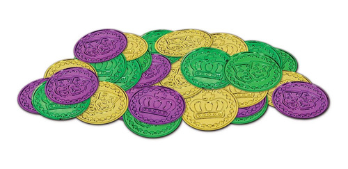 Monedas De Plástico Mardi Gras (oro Asstd, Verde, Púrpura) (