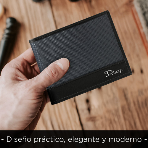 Cartera Para Hombre Billetera Color Negro Sqbags George