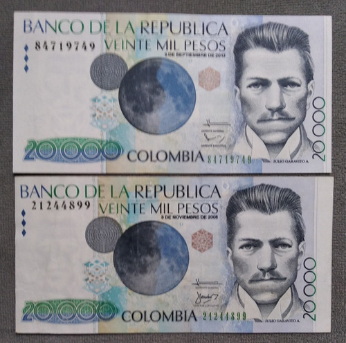 Billete De 20.000 Con Error De Corte, Estado 8