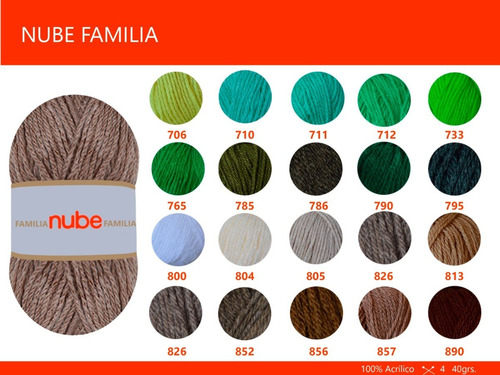 Imagen 4 de 7 de Hilado Nube Familia X 5 Ovillos - 200 Gr. Por Color