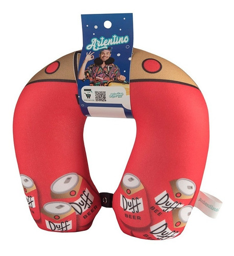 Imagen 3 de 6 de Almohada Cuello Viaje Relax Duff Homero Simpson Hombre Niño