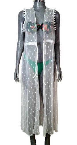 Chaleco Largo Transparente Para Dama De Moda Tipo Ensamble