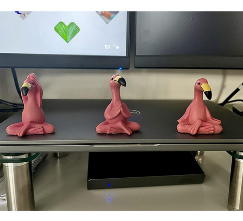 3x Estatua De Flamenco De Figura De Arte Rosa Moderno Para