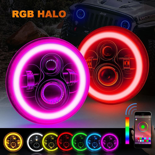 Iyf Faro Led 7 Rgb Redondo Halo Anillo Ojo Angel Drl Luz