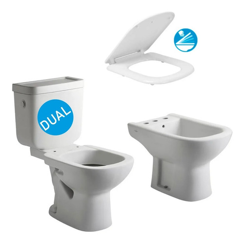 Juego Sanitarios Ferrum Bari Inodoro Bidet Tapa Cierre Suave