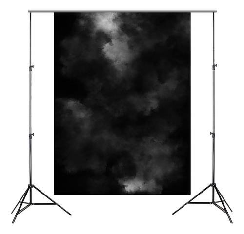 Fondo De Estudio 5x6.5ft Negro Blanco Abstracto