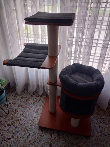 Rascador Totem Gato 3 Pisos - Usado Gris