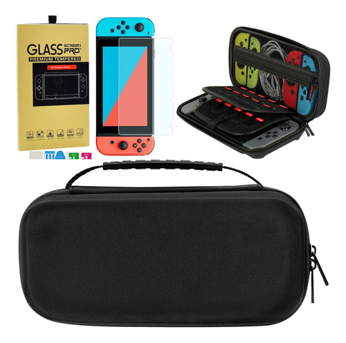 Case Capa Estojo + Película Vidro Nintendo Switch