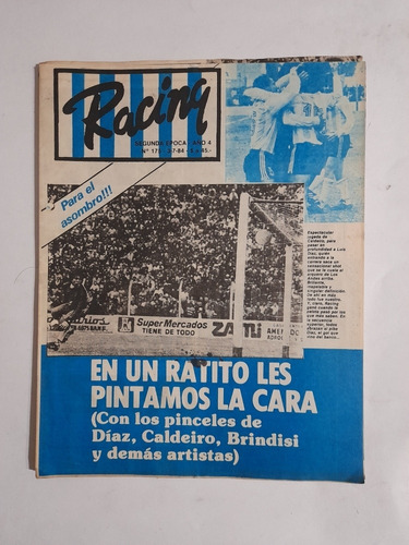 Revista Racing 175.los Andes 1 Racing 3,primera B 1984