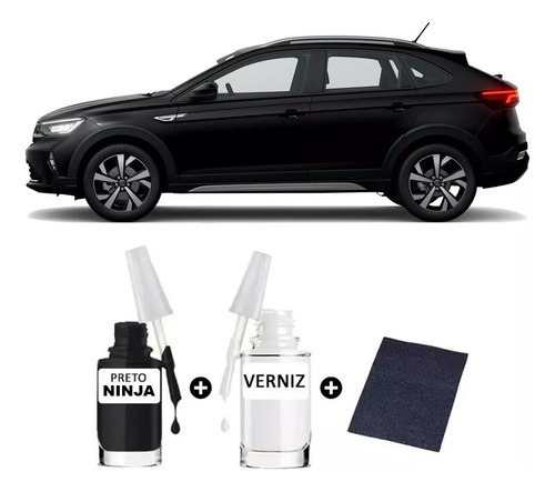 Tinta De Retoque Tira Risco Carro Vw Gol Preto Ninja
