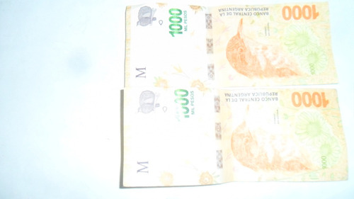 Billete Argentina 1000 Pesos 2020 Con Error De Corte (Usado)
