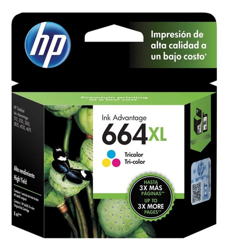 Cartucho Original Hp 664xl Color Caja Cerrada