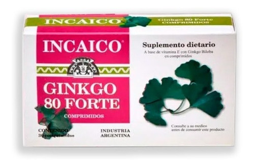 Ginkgo 80 Forte + Vitamina E Incaico 30 Comp X2 Unidades