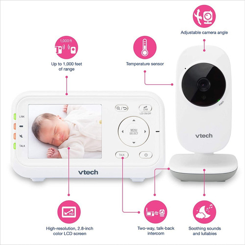 Imagen 2 de 6 de Video Monitor Digital Para Bebes Vtech Vm3252 Con Audio