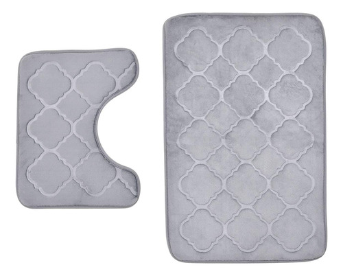 Compra Lc Homesmart Tapete Baño Franela Relieve Color Gris