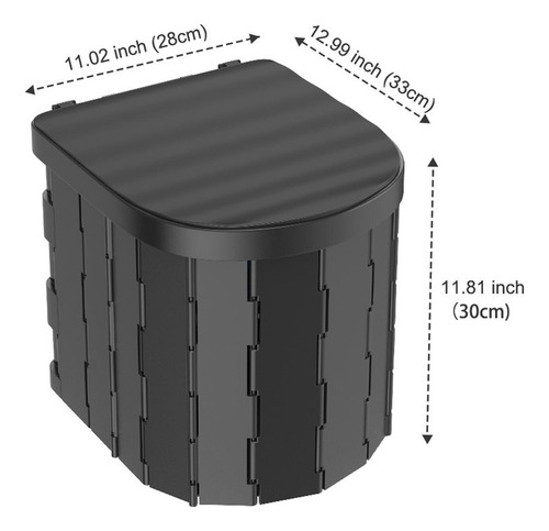 Inodoro Portátil Con Tapa, Inodoro Plegable Para Negro