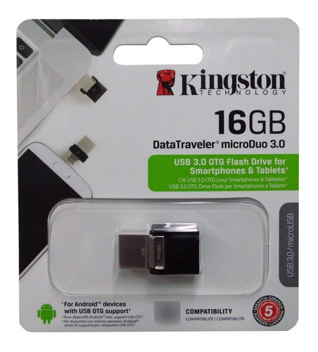 Pendrive Kingston 16gb Datatraveler Microduo Otg  3.0 Sellad