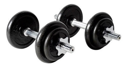 Set De Mancuernas De Hierro 15kg K6 Con Maleta Plástica Gym