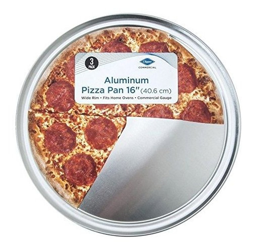3 Pack Set - De Aluminio De 16 Pulgadas Cacerola De La Pizza