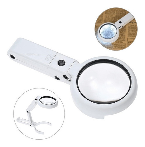 Lupa circular de mano y luz LED portátil LED de mesa con aumento de 11x