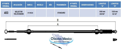Chicote Selector De Velocidades Hyundai Transmisión Estándar