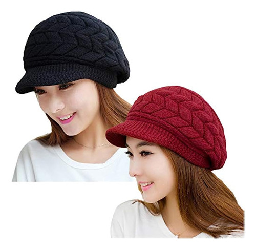 Ysense - Pack De 2 Gorro De Punto Cálido De Invierno Para Mu