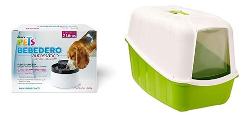 Fancy Pets Fuente De Agua, 2.0 Litros + Mps Komoda Inodoro