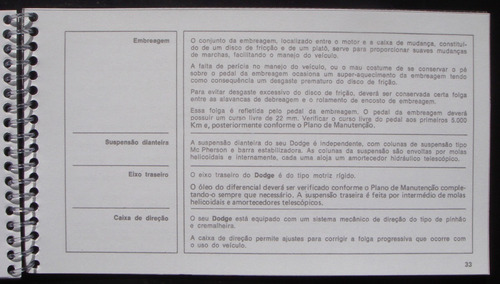 Manual Do Proprietário Dodge Polara - 1980