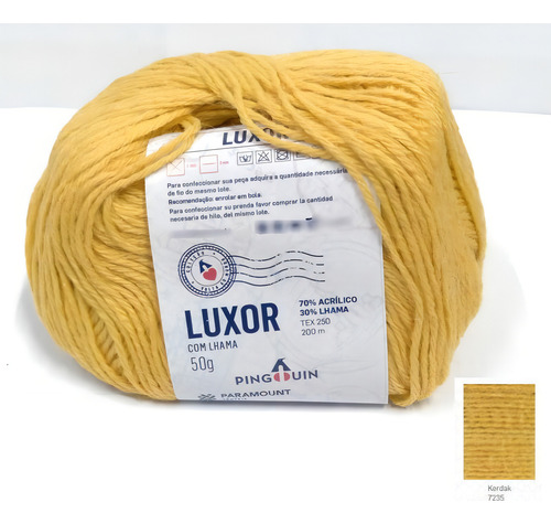 Hilo mixto de lana y lana Pingouin Luxor con llama, 50 g, hilo Kardak, color suave y cálido